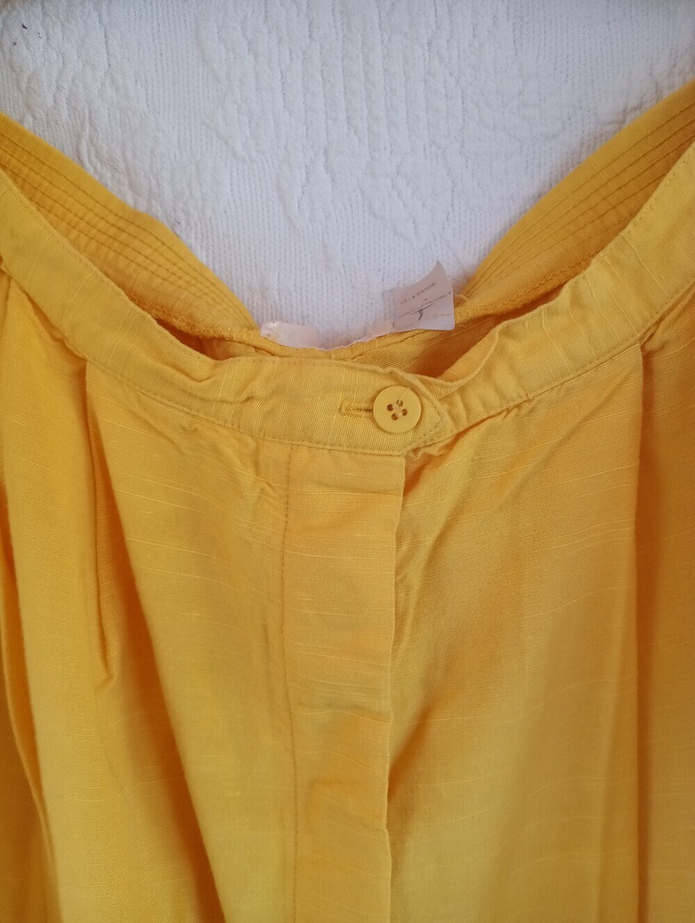 Vintage Sunny Yellow A-Line Midi Skirt Button Down Retro Preppy 60s 70s Colorful - Picture 4 of 13